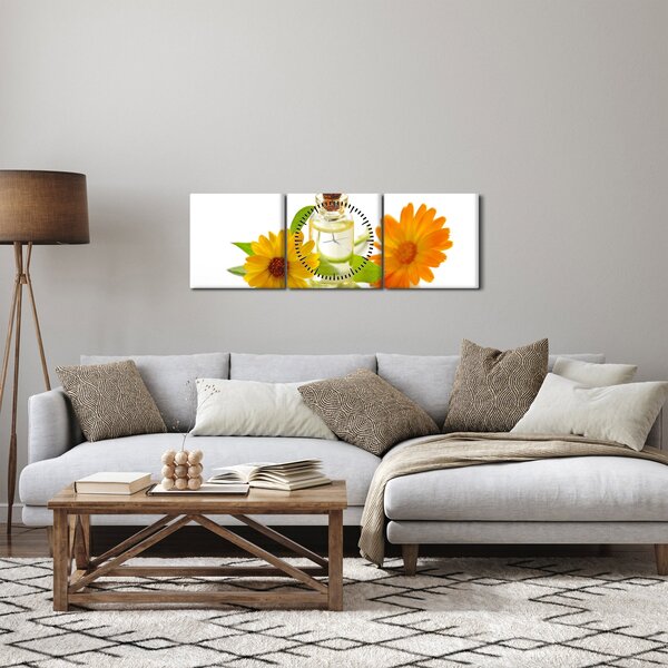 Slika cvjetnog ulja (sa satom) (90x30 cm)