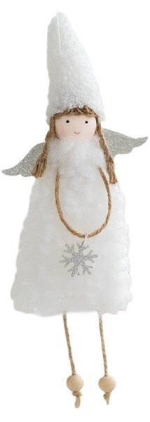 Kuglica za bor – drvo, 26×10 cm, bijela