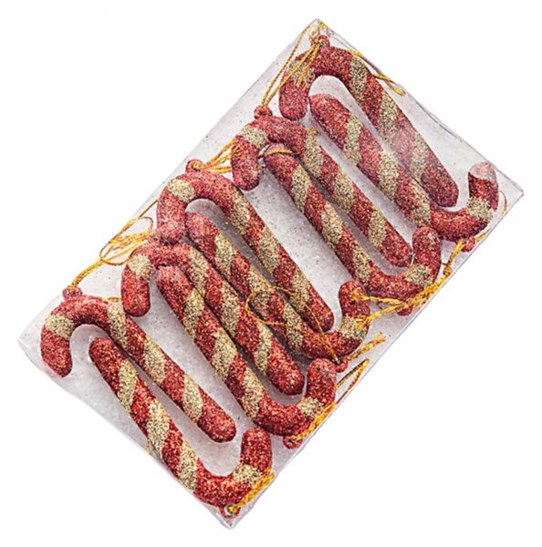 Kuglice za bor – set od 10 kom, 6,5 cm, crvene