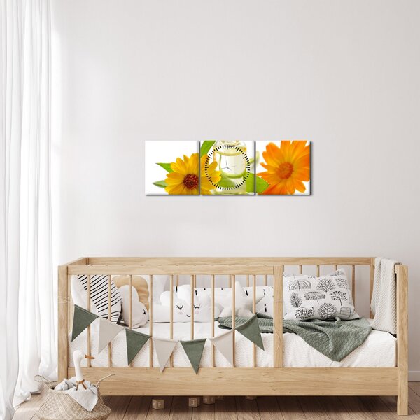 Slika cvjetnog ulja (sa satom) (90x30 cm)