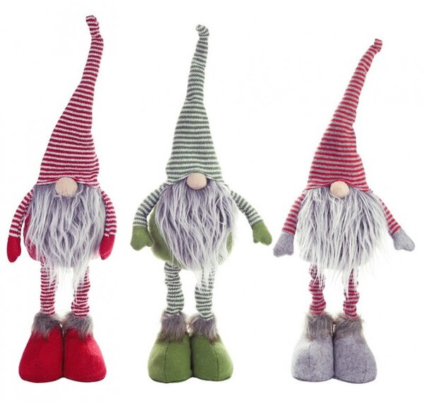Božićna figura – patuljak od pliša, 51 cm, crvena