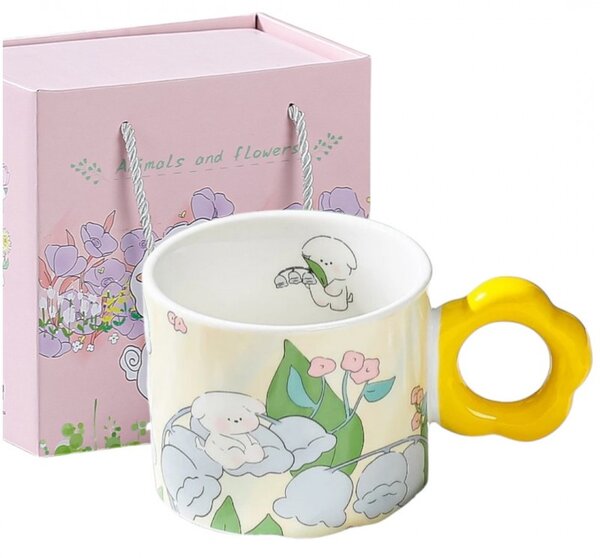 Šalica – s tanjurićem i žličicom, u poklon kutiji, 280 ml, žuta