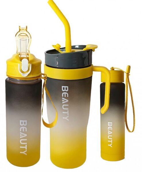 Boca za vodu – 3-u-1, sa slamkom, 8 cm, 300 ml, šarena