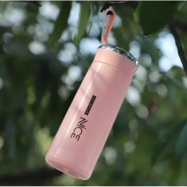 Boca za vodu – s ručkom, 17,5 cm, 400 ml, roza