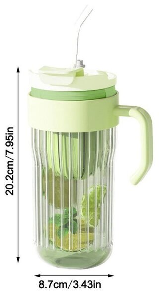 Šalica – sa slamkom, 550 ml, ljubičasta