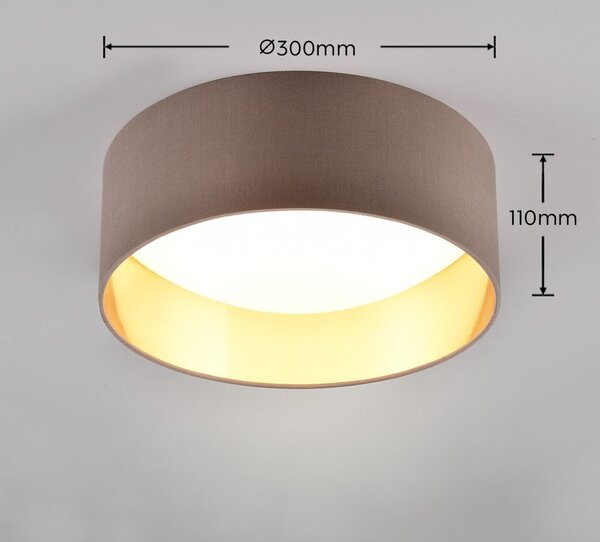 Svjetlo smeđa LED stropna svjetiljka ø 30 cm Locarno – Reality