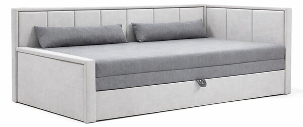 Siva sklopiva/s prostorom za odlaganje sofa od šenila 214 cm Fulgeo – ELTAP