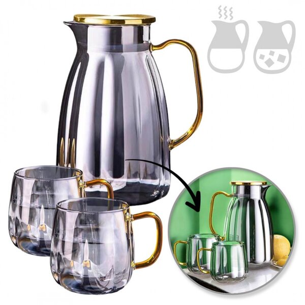 Stakleni vrč – s poklopcem, 1600 ml