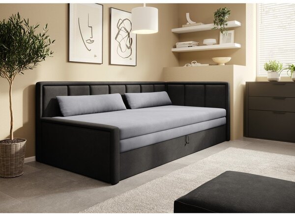 Tamno siva sklopiva/s prostorom za odlaganje sofa od šenila 214 cm Fulgeo – ELTAP