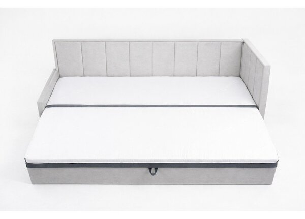 Siva sklopiva/s prostorom za odlaganje sofa od šenila 214 cm Fulgeo – ELTAP