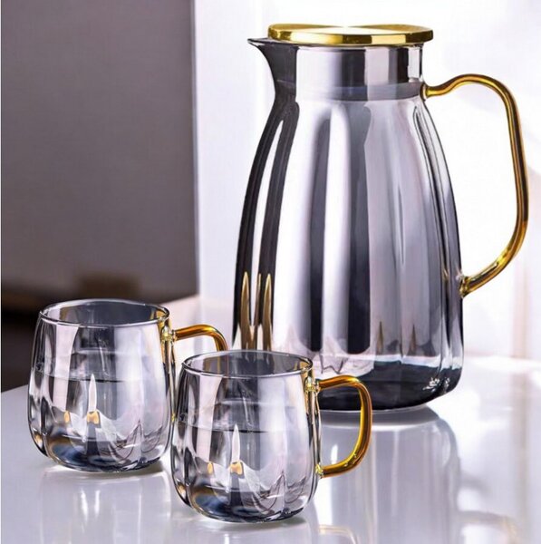 Stakleni vrč – s poklopcem, 1600 ml