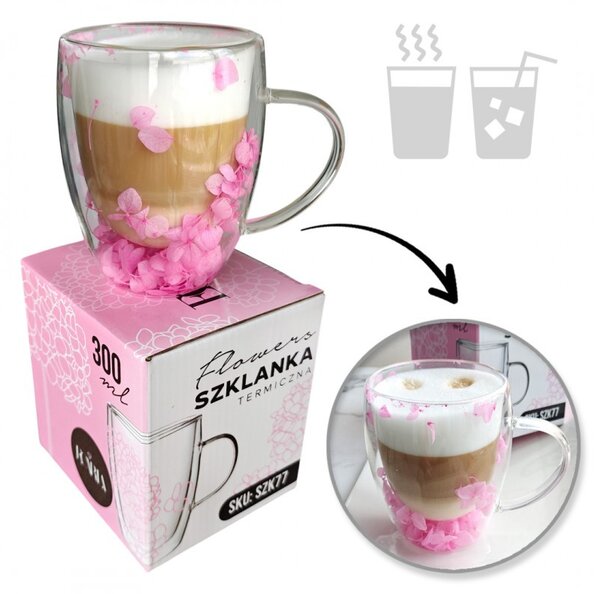 Termo čaša s cvijećem, 300 ml