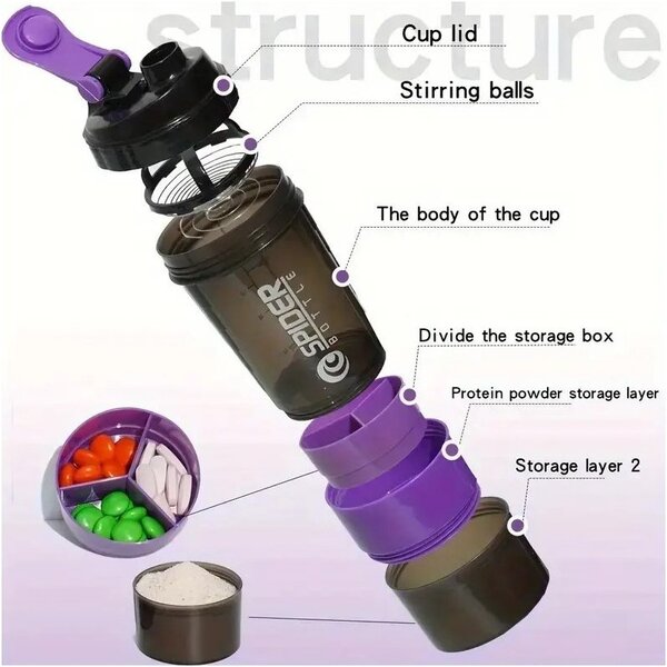 Boca za vodu, 24 cm, 500 ml, crna