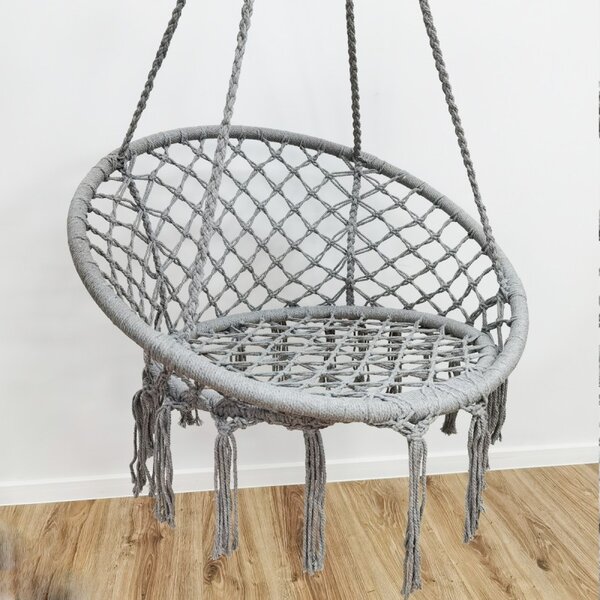Viseća fotelja – kokon, 82×82×5 cm, siva