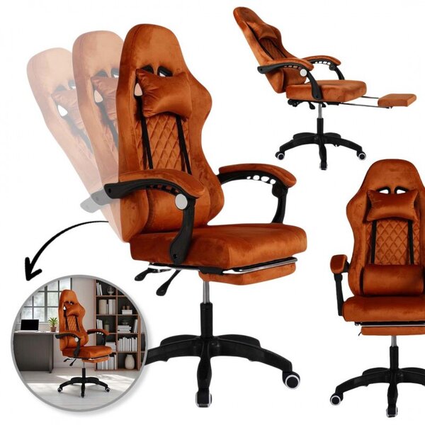 Gaming stolica – Grind, s masažerom i naslonom za noge, 80×29×59 cm