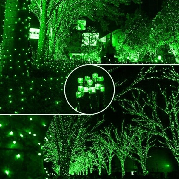Božićne lampice – 100 LED, za unutra i van, 12×7×6 cm, zelene