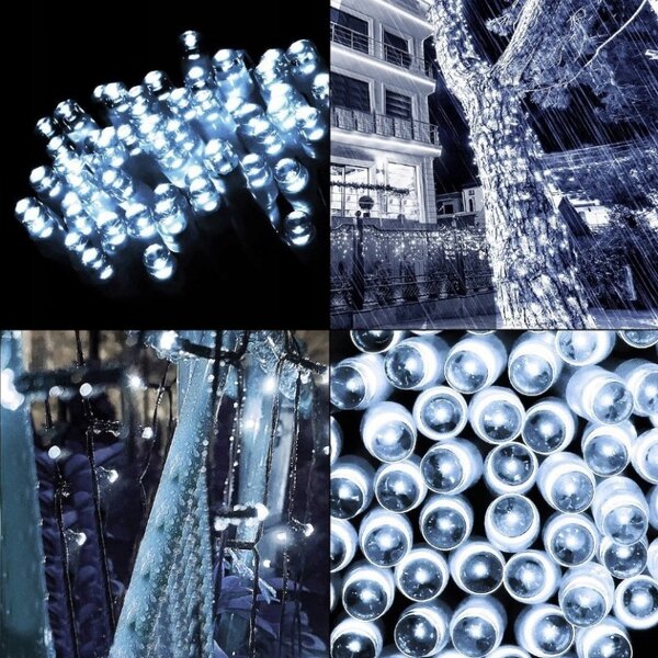 Božićne lampice – 100 LED, za unutra i van, 12×7×6 cm, bijele
