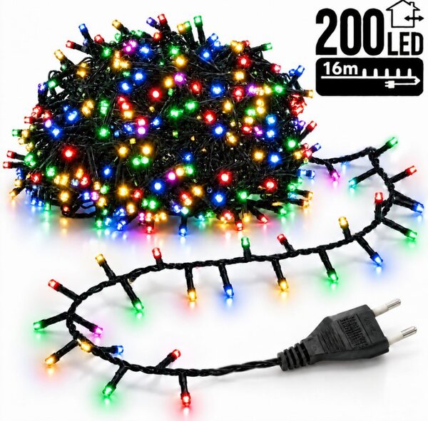 Božićne lampice – 200 LED, za unutra i van, 13×8×6,5 cm, šarene