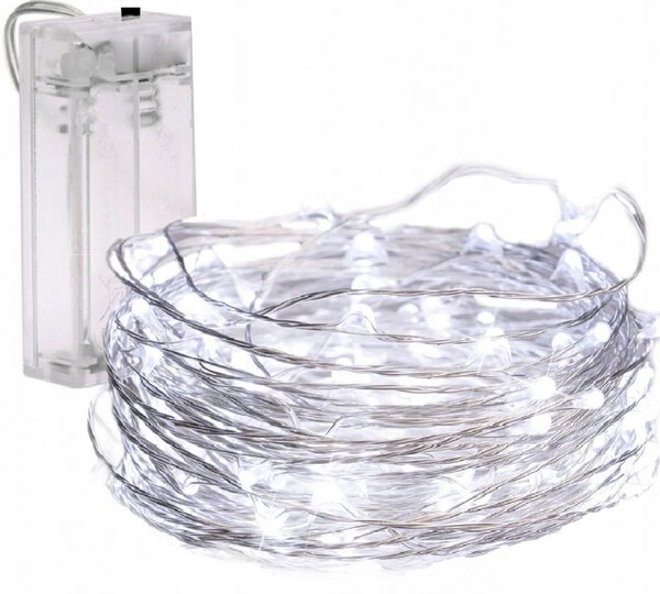 Božićne lampice – 20 LED, za unutra i van, 20 m, bijele