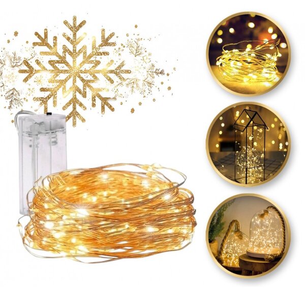 Božićne lampice – 20 LED, za unutra i van, 20 m, bijele, LAMP25CB