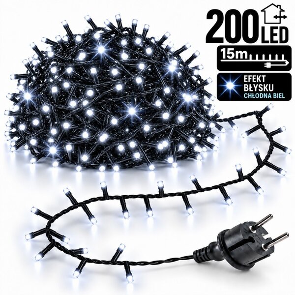 Božićne lampice – 200 LED, bijele