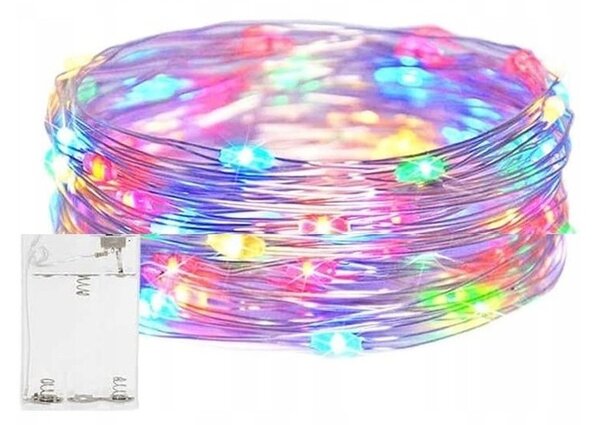 Božićne lampice – 20 LED, za unutra i van, 20 m, šarene