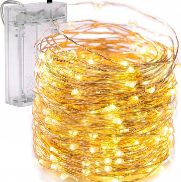 Božićne lampice – 100 LED, za unutra i van, 10 m, bijele