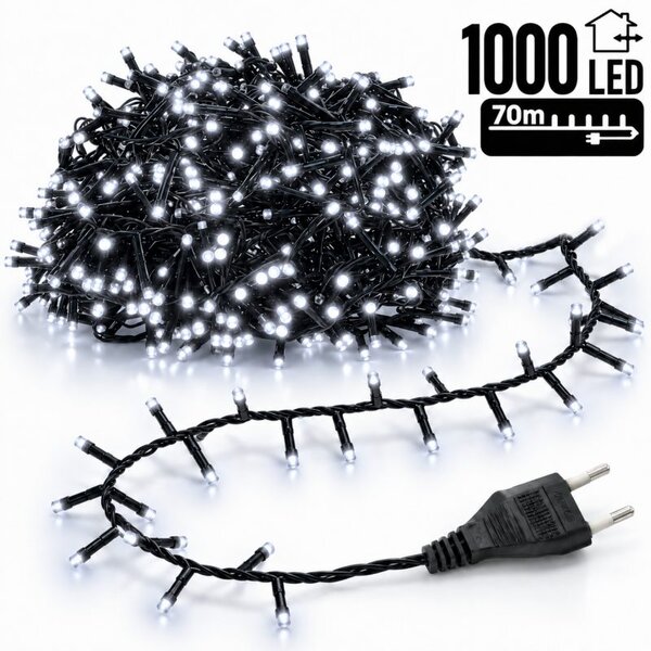 Božićne lampice – 1000 LED, za unutra i van, 18,5×12×11,5 cm, bijele