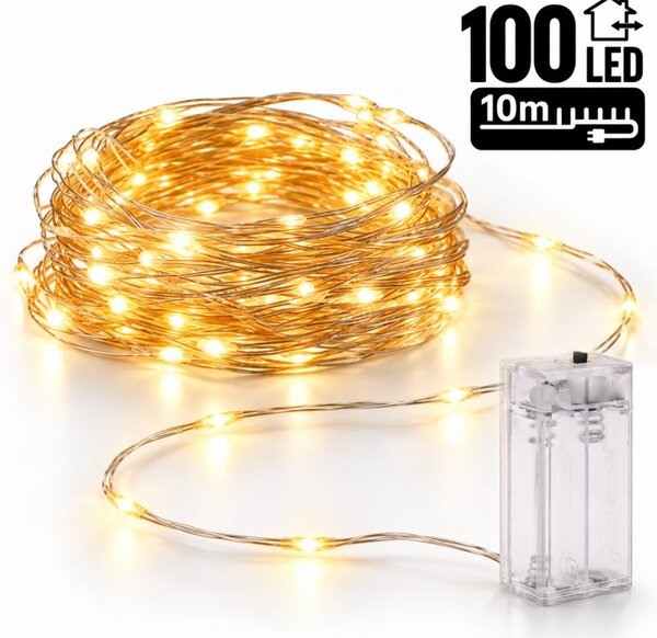 Božićne lampice – 100 LED, za unutra i van, 10 m, bijele