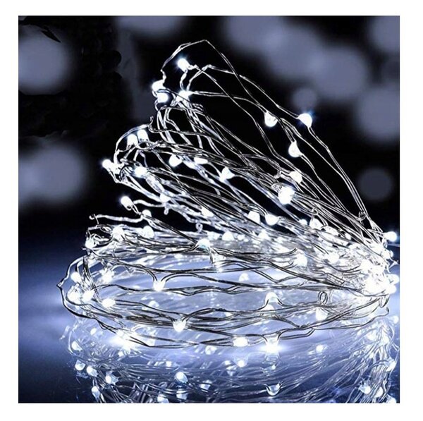 Božićne lampice – 20 LED, za unutra i van, 20 m, bijele