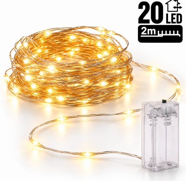 Božićne lampice – 20 LED, za unutra i van, 20 m, bijele, LAMP25CB