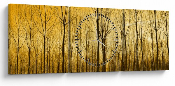 Slika šume pri zalasku sunca (sa satom) (90x30 cm)