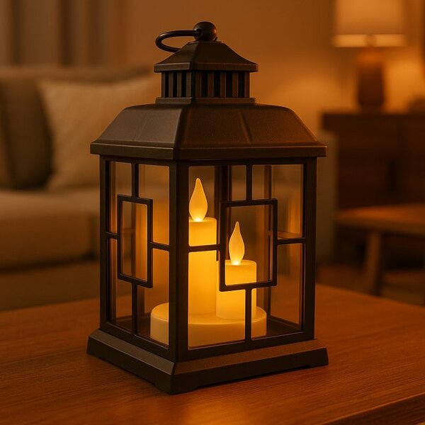 Svijećnjak – LED, 12×23 cm, bež
