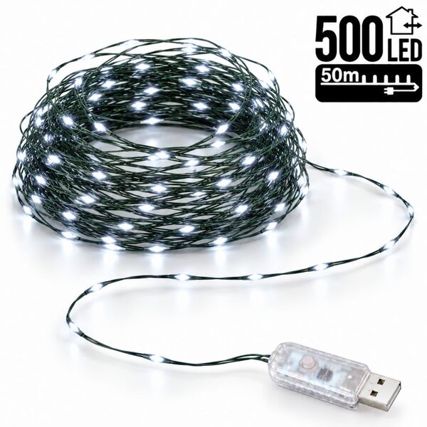 Božićne lampice – 500 LED, za unutra i van, bijele