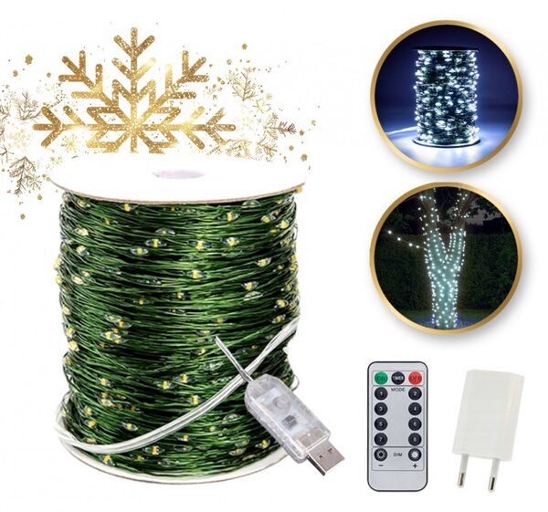 Božićne lampice – 1000 LED, za unutra i van, 9×15 cm, bijele