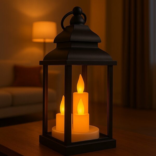Svijećnjak – LED, 10×22 cm, bež