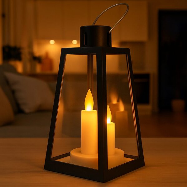 Svijećnjak – LED, 11×11×22 cm, bež
