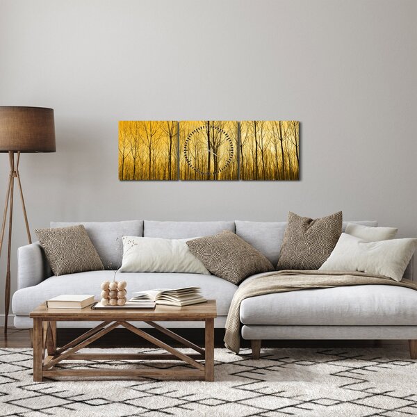 Slika šume pri zalasku sunca (sa satom) (90x30 cm)