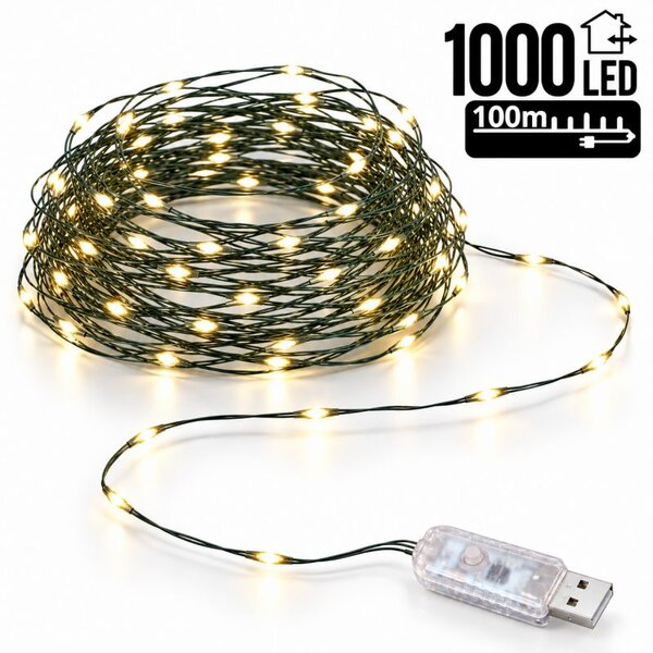 Božićne lampice – 1000 LED, za unutra i van, 9×15 cm, bijele, LAMP35CB