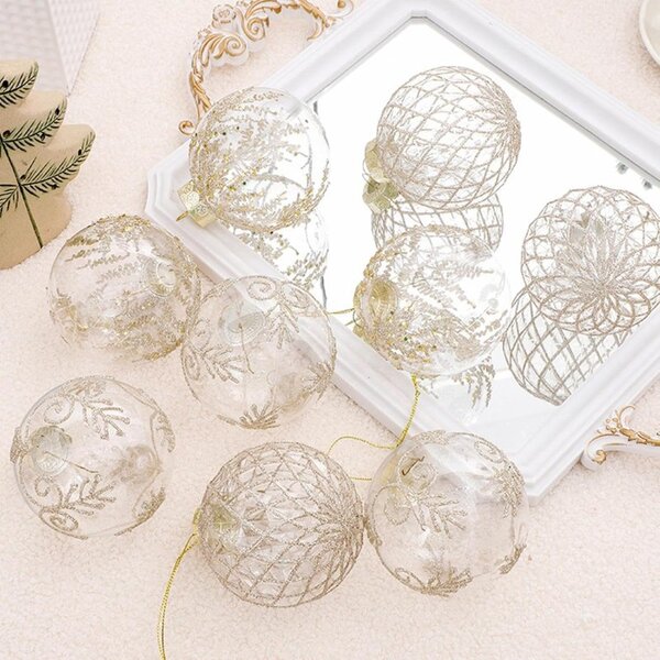 Kuglice za bor – set od 9 kom, 8 cm, zlatne