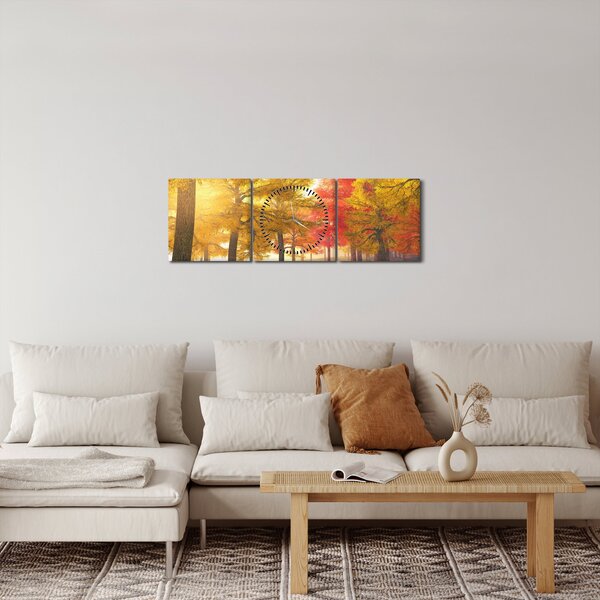 Slika jesenskog drveća (sa satom) (90x30 cm)