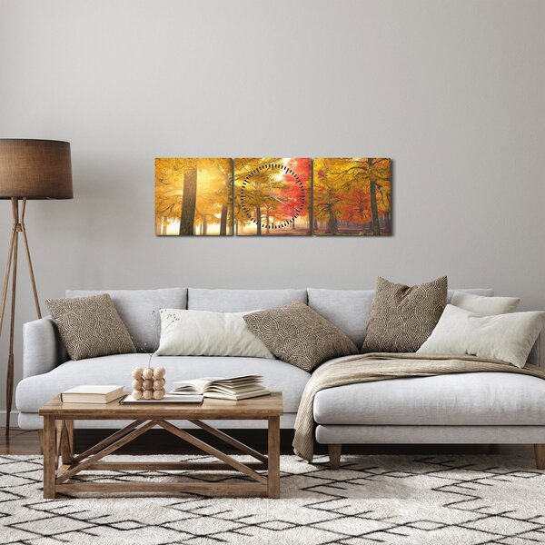 Slika jesenskog drveća (sa satom) (90x30 cm)