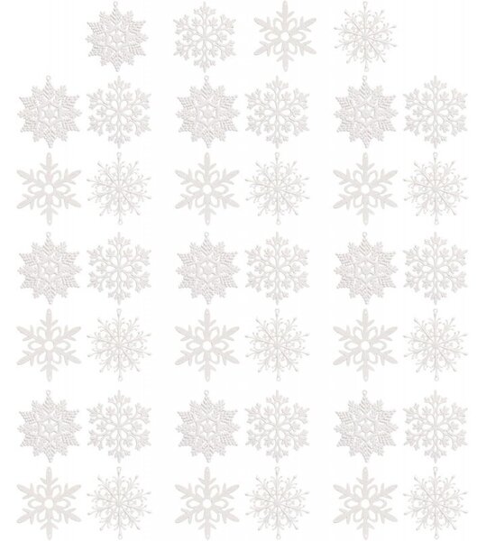 Kuglice za bor – set od 40 kom, 10 cm, bijele