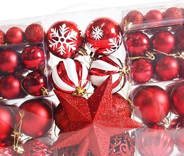 Kuglice za bor – set od 100 kom, 35×23×12 cm, bijele