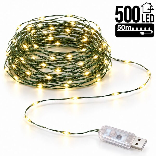 Božićne lampice – 500 LED, za unutra i van, bijele, LAMP36CB