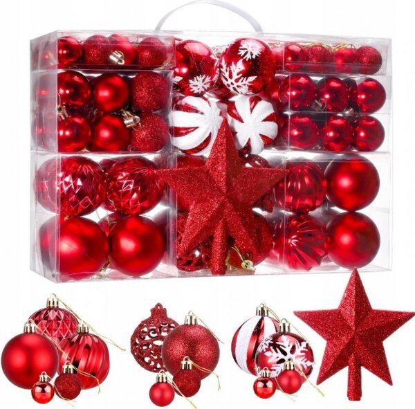 Kuglice za bor – set od 100 kom, 35×23×12 cm, bijele