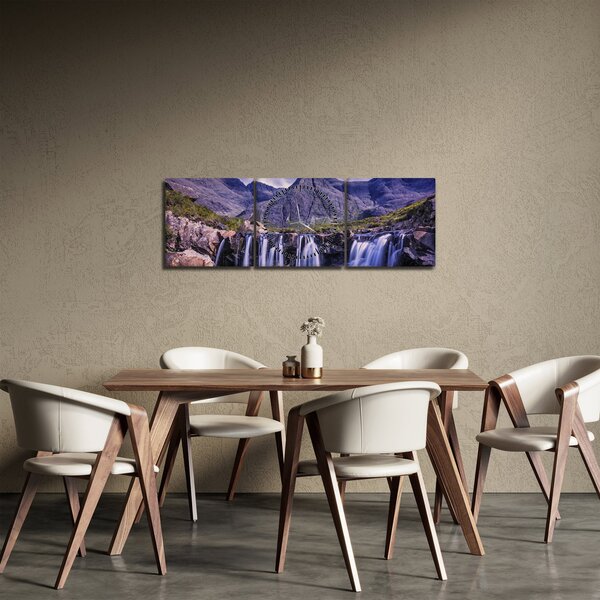 Slika slapova (sa satom) (90x30 cm)