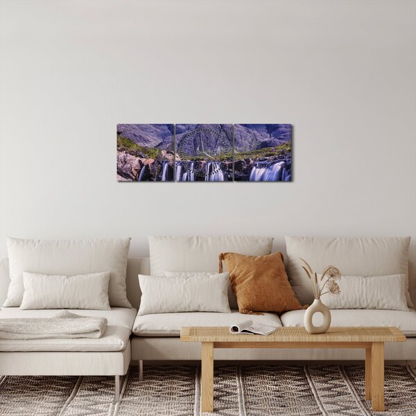 Slika slapova (sa satom) (90x30 cm)