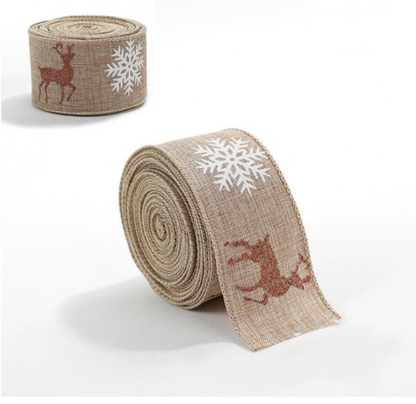 Božićna vrpca, 5 cm, bež, KSN130