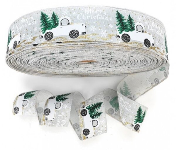Božićna vrpca, 5 cm, bež, KSN131